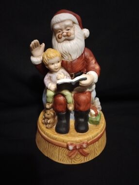 Santa Reads Book To Child Porcelain Music Box By Silvestri Hudson Bay Co